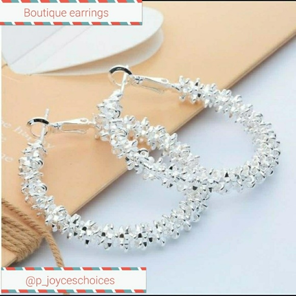 925 Sterling Silver chunky hoops - Picture 2 of 3